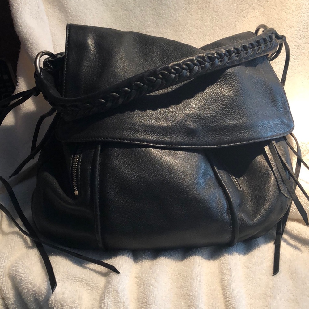 Black leather bag